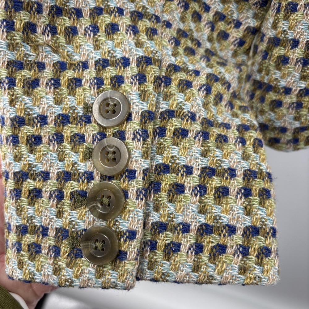 Talbots Wool Blazer Vintage‎ Green Tweed Womens Size 10 Vintage Coquette USA - Picture 11 of 12